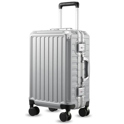 LUGGEX Aluminum Frame Zipperless Luggage with Silent Spinner Wheels, Durable Polycarbonate Hard Shell Suitcase
