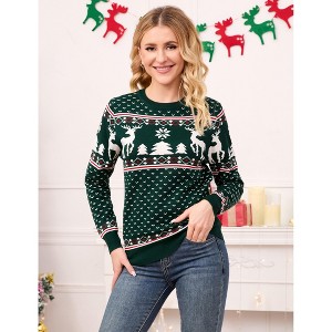 Womens Crewneck Christmas Sweater Family Matching Sets Knitted Sweater Pullover - 1 of 4