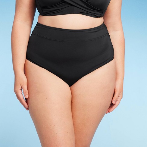 Lands' End Women's Upf 50 Full Coverage Tummy Control High Waist Bikini  Bottom - Black 3x : Target