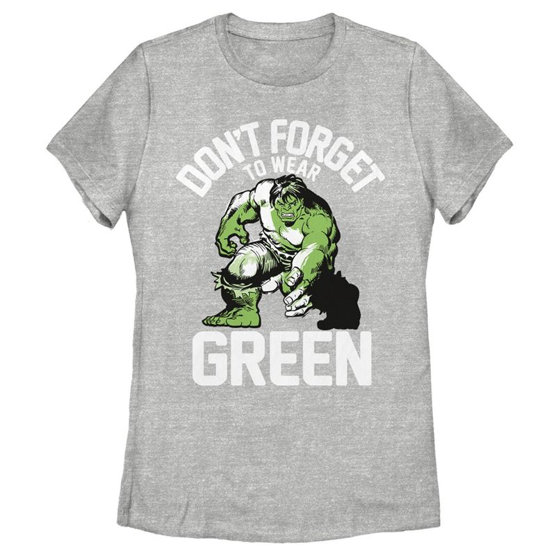 Women's Marvel St. Patrick's Day Hulk Wears Green T-Shirt, 1 of 5