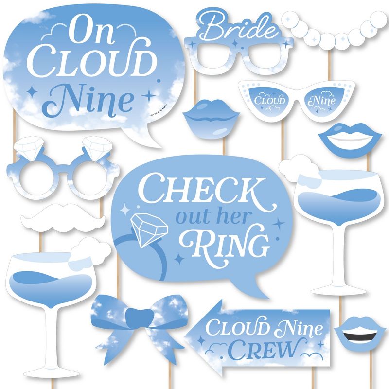 Big Dot of Happiness On Cloud 9 - Bridal or Bachelorette Party Photo Booth Props Kit - 20 Count, 1 of 7