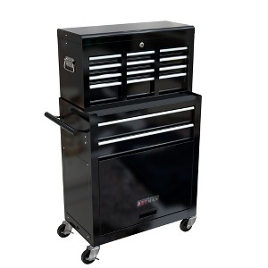 Maggift Tool Boxes and Totes, Mobile Cabinet with Wheels and Drawers, Rolling Boxes for Metal Tool of Mechanics Storage, Black, 24.2"*12.9"*25.9" - 1 of 4