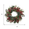 HomeRoots 25" Green And Red Artificial Pine Berries And Ornaments Christmas Wreath - 3 of 4
