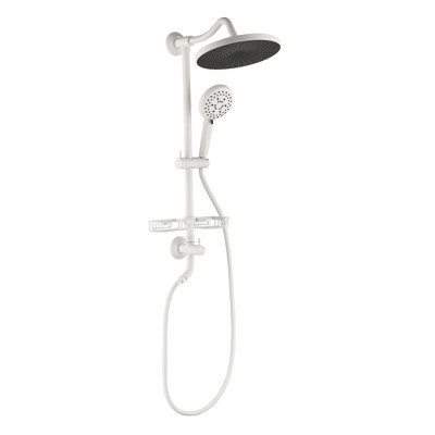 Shower System, with 10" Rain Showerhead, 4-Function Hand Shower, Adjustable Slide Bar and Soap Dish