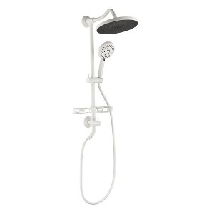 Shower System, with 10" Rain Showerhead, 4-Function Hand Shower, Adjustable Slide Bar and Soap Dish - 1 of 4