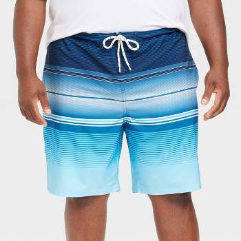 Men's 9" Striped Swim Shorts - Goodfellow & Co™ Navy Blue