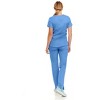 MediChic Women's V-Neck Scrub Set Straight Leg Six Pocket Cargo Scrub Pants with 4-Way Stretch Scrubs Sets - 2 of 4