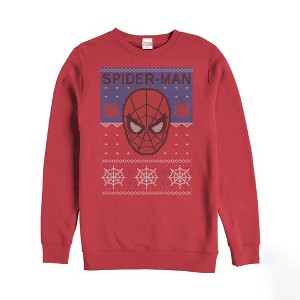Men's Marvel Ugly Christmas Spider-Man Web Sweatshirt - 1 of 3