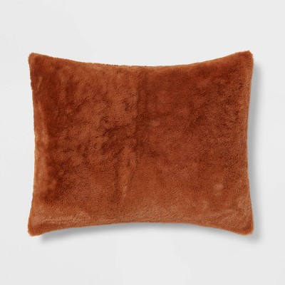 Box Stitch Faux Fur Comforter and Sham Set - Threshold