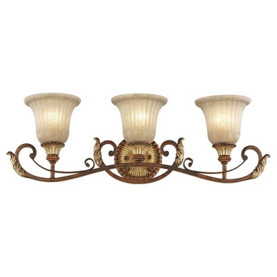 Livex Lighting Villa Verona 3 - Light Vanity in  Verona Bronze/Aged Gold Leaf