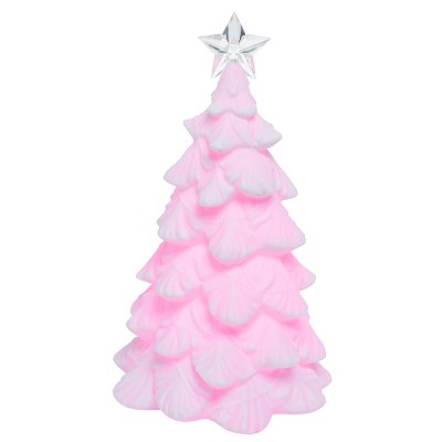 Transpac Artificial 10.25 in. Pink Christmas Light Up Colorful Tree