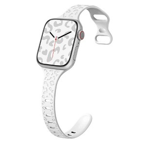 HTUTWOO Small Waist Leopard Silicone Apple Watch Strap, Sport Band 38/40/41/42/44/45/49mm for iWatch Series 11 10 9 8 7 6 5 4 3 2 1 SE Ultra - 1 of 4