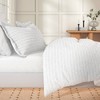 Isla Jade Twin/Twin XL Waffle Weave Textured Duvet Cover and Sham Set Navy Blue - 3 of 4
