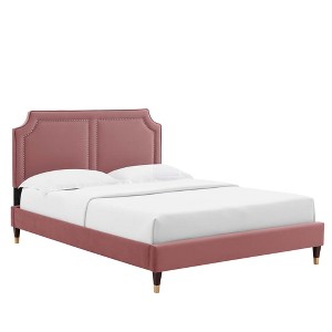 Modway Novi Performance Velvet Twin Bed - 1 of 4