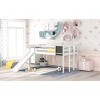 Streamdale Twin size Loft Bed Wood Bed with Slide, Stair and Chalkboard,White - 3 of 4