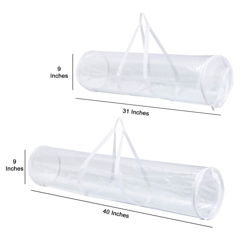 2 Pack Clear Gift Wrap Organizers Set, Christmas Wrapping Paper Storage Bag Wrapping Paper Holder Made from Water Proof PVC Fabric, 5 of 8