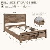 SinCiDo Full Size Storage Beds with Headboards & Sliding Door Storage Cabinets, Farmhouse Wood Bed with Solid Wood Slats Support, Noiseless, Light - 2 of 4