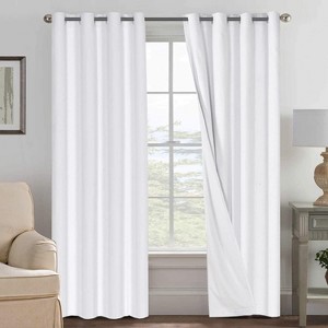 H.Versailtex Linen 100% Blackout Curtains Thermal Insulated Linen Drapes, Grommet White Liner Sold of 2 Panels - 1 of 4