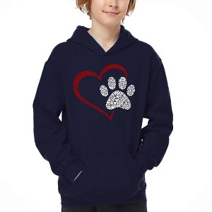LA Pop Art Paw Heart - Boy's Word Art Hooded Sweatshirt - 1 of 4