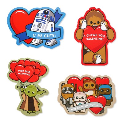 20ct Baby Yoda Blank Valentine's Day Exchange Cards And Stickers