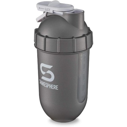 SHAKESPHERE Tumbler VIEW: Protein Shaker Bottle Smoothie Cup, 24 oz -  Bladeless Blender Cup Purees Fruit, No Mixing Ball - Metallic - Clear Window