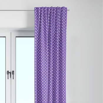 Bacati - Pin Dots Purple Cotton Printed Single Window Curtain Panel