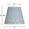 Springcrest Set of 2 Pleat Empire Print Lamp Shades Blue Floral Medium 8" Top x 13" Bottom x 10.75" High Spider Harp and Finial - 4 of 4