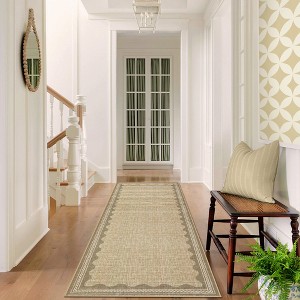 Scalloped Pattern Rugs for Living Room Bedroom Soft Non Slip Low Pile Throw Carpet Washable Foldable Area Rug - 1 of 4