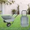 DSVIMOY Sand Toys, Children's Heavy Wheelbarrow Toy for Bench, Children's Double Wheel Wheelbarrow with Tray for Sand, Gray, 38.9"*21"*22.8" - 4 of 4