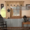 Burlap w/Black Stencil Stars Valance 16x72 - 3 of 4