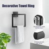 Itopfox 7-Piece Bathroom Hardware Set - Stainless Steel Towel Bar, Ring, Hooks & Toilet Paper Holder, Matte Black Finish for Modern Bathrooms - 3 of 4