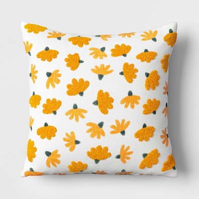 Pressed Autumn Sunflowers Indoor Decorative Pillow