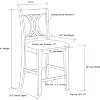 Kings Brand Furniture - Murdo Wash White Counter Height Dining Stools Chairs, Set of 2 - 2 of 3