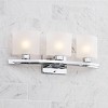 Possini Euro Design Modern Wall Light Chrome Hardwire 23 1/2" 3-Light Fixture White Linen Glass for Bedroom Bathroom Vanity Reading Living Room House - 2 of 4
