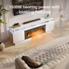 AOXUN Fireplace TV Stand with 36" Electric Fireplace, LED Light Entertainment Center, 2 Tier TV Console Stand for TVs Up to 80", White - 2 of 4
