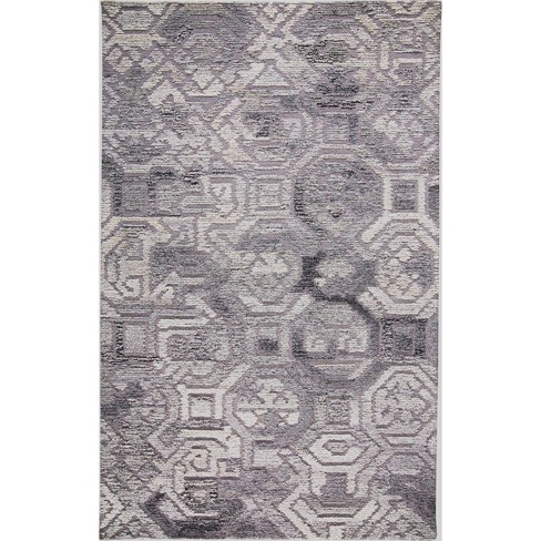Feizy Asher Industrial Geometric, Taupe/Gray/Ivory, 10' x 14' Area