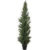 5FT Artificial Cypress Tree, UV Resistant, Realistic Fake Topiary Plant, Black Plastic Pot-- Frevyn - 4 of 4