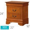 Vynxaria Classic Design Elegant Oak Nightstand - 24"Hx22"Wx16"D, Warm Oak Finish, No Assembly Required, Durable Bedroom Furniture - 3 of 4