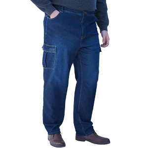 KingSize Men's Big & Tall Relaxed Fit Cargo Denim Look Sweatpants - 1 of 4