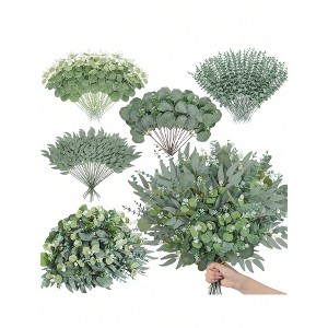 Attop 30pcs Eucalyptus Leaf Stems, With Fruit. Artificial Green Plants Plastic Flowers Suitable  Home Decor Flower Bouquet - 1 of 4