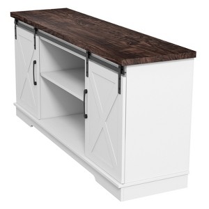 Farmhouse-Style TV Console with Storage and Barn Doors Modern Entertainment Center for 65-inch TVs Living Room - 1 of 4