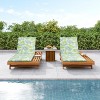 Christopher Knight Home Dara Outdoor Acacia Wood Adjustable Chaise Lounge with Cushion and Flat Storage Surface (Set of 2) - 2 of 4