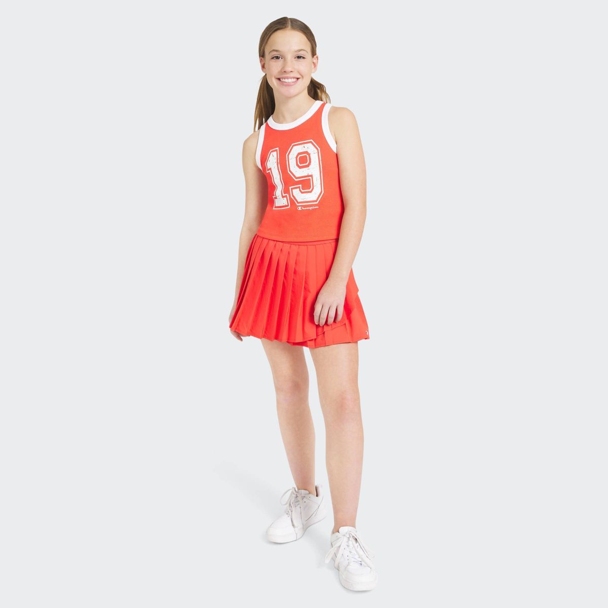 Champion Girls' Graphic High Neck Ribbed Tank Top - thumbnail 7