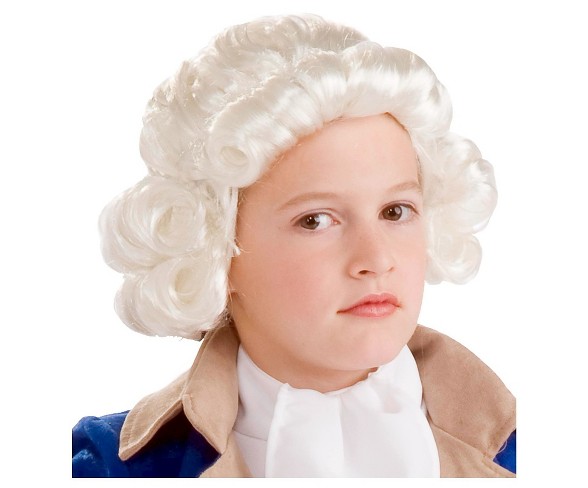 Kids' Halloween Colonial Boy Costume Wig White