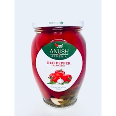 Anush Red Pepper With Garlic Marinated 700g - Blend Of Roasted Peppers And Garlic, Adds Bold Flavor To Cooking, Perfect For S