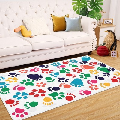 Garvee Cartoon Play Mat Low Profile Pile Rubber Backing Indoor Carpet-Washable Area Rug