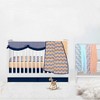 Bacati - Boys Triangles Orange Navy 8 pc Crib Bedding Set with Long Rail Guard Cover - 2 of 4