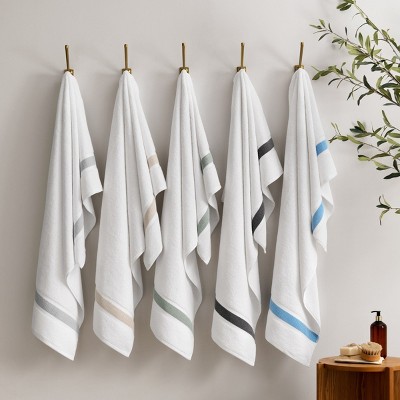 Aston & Arden Aegean Ecofriendly Bath Towels (2pack), 30x60, Recycled Cotton Bathroom Towel