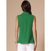 INSPIRE CHIC Women's Summer Sleeveless V Neck Turndown Collar Polo Casual Blouse - 4 of 4