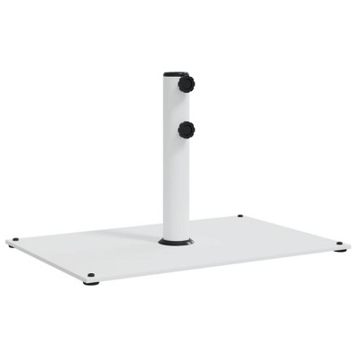 vidaXL Parasol Base White Steel base, Iron tube 33.1 lbs